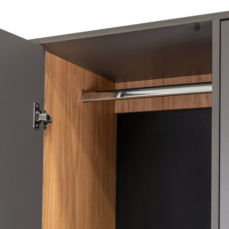 Closet Alder Plomo y Fresno Europeo 90.1x180cm Con Un Cajón y Dos Puertas - CLOSETS | Bylmo