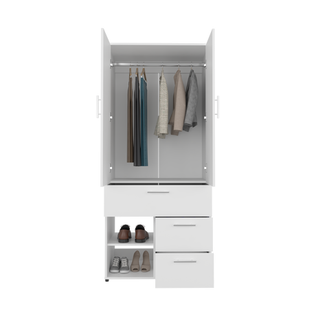 Closet Alpine Blanco 80.2x179.6cm Con Tres Cajones y Dos Puertas - CLOSETS | Bylmo