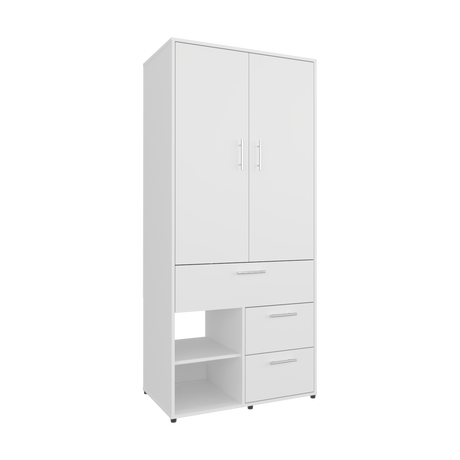 Closet Alpine Blanco 80.2x179.6cm Con Tres Cajones y Dos Puertas - CLOSETS | Bylmo