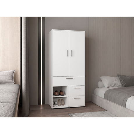 Closet Alpine Blanco 80.2x179.6cm Con Tres Cajones y Dos Puertas - CLOSETS | Bylmo