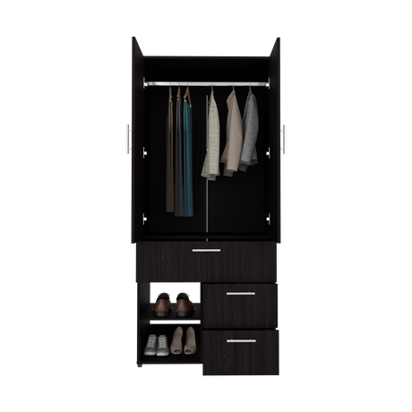Closet Alpine Wengue 80.2x179.6cm Con Tres Cajones y Dos Puertas - CLOSETS | Bylmo