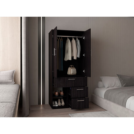 Closet Alpine Wengue 80.2x179.6cm Con Tres Cajones y Dos Puertas - CLOSETS | Bylmo