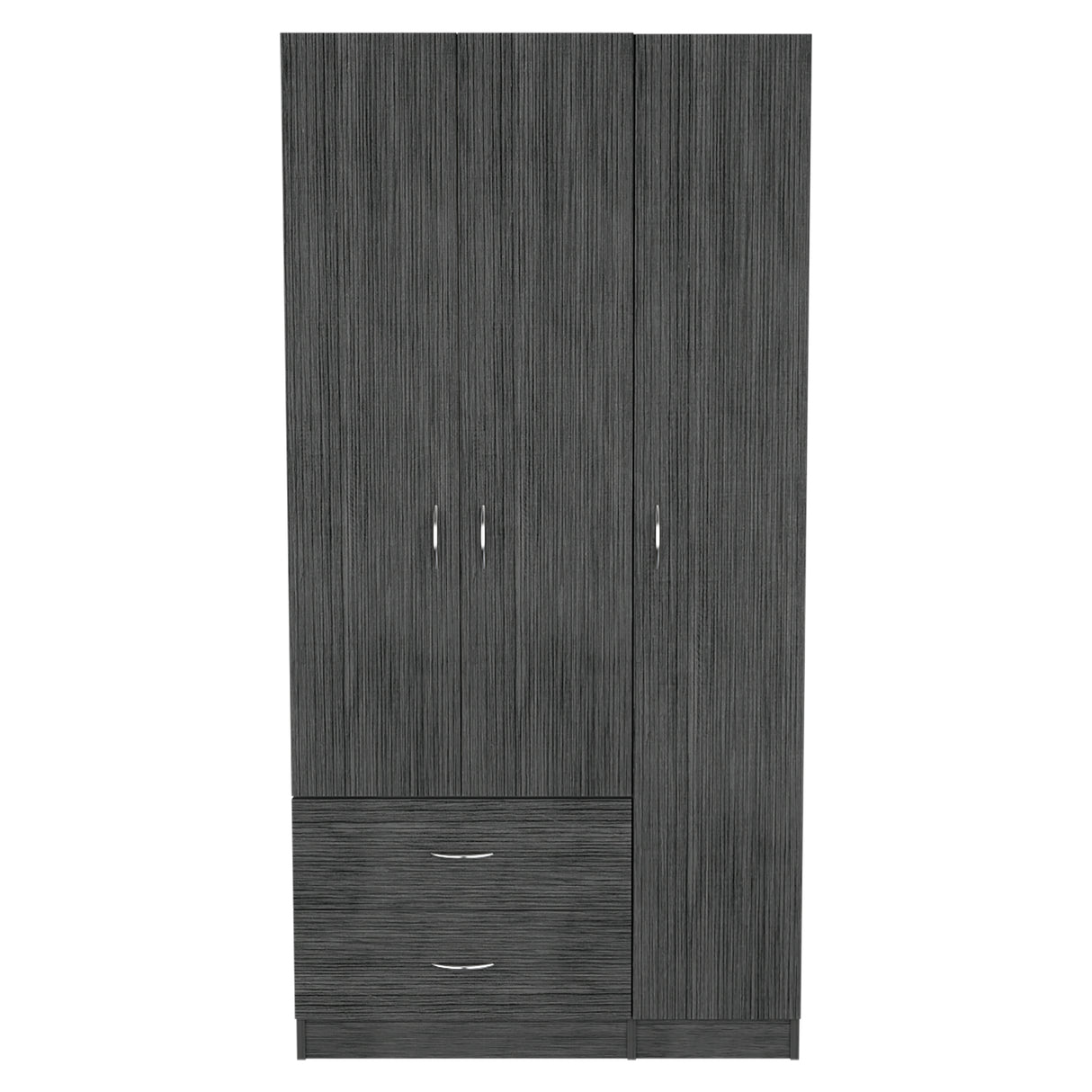 Closet Austral Roble Gris 90x180cm Con Dos Cajones y Tres Puertas - CLOSETS | Bylmo
