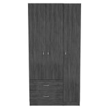 Closet Austral Roble Gris 90x180cm Con Dos Cajones y Tres Puertas - CLOSETS | Bylmo