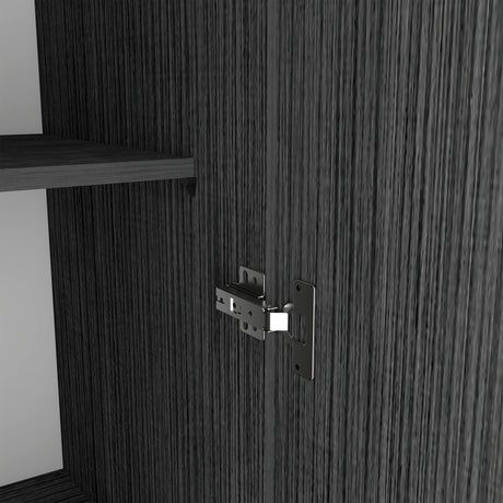 Closet Austral Roble Gris 90x180cm Con Dos Cajones y Tres Puertas - CLOSETS | Bylmo