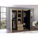 Closet Bariloche Eco Fresno Europeo y Wengue 150.3x177.9cm Con Dos Cajones y Cuatro Puertas - CLOSETS | Bylmo