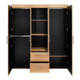 Closet Bariloche Eco Fresno Europeo y Wengue 150.3x177.9cm Con Dos Cajones y Cuatro Puertas - CLOSETS | Bylmo