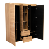 Closet Bariloche Eco Fresno Europeo y Wengue 150.3x177.9cm Con Dos Cajones y Cuatro Puertas - CLOSETS | Bylmo