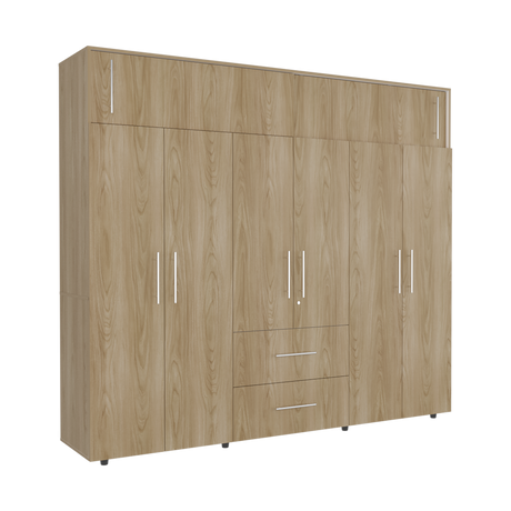Closet Bigaf Fresno Europeo y Blanco 230x204cm Con Tres Cajones y Ocho Puertas - CLOSETS | Bylmo