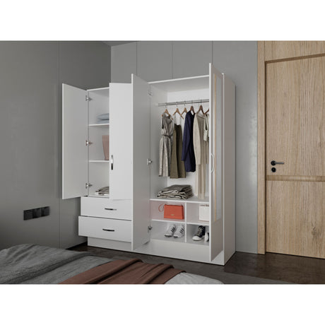 Closet Bolton Blanco 120x180.6cm Con Dos Cajones Tres Puertas y Espejo - CLOSETS | Bylmo
