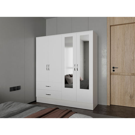 Closet Bolton Blanco 120x180.6cm Con Dos Cajones Tres Puertas y Espejo - CLOSETS | Bylmo