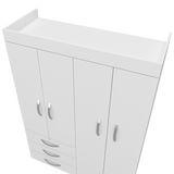 Closet Denver Blanco 119.2x172.8cm Con Tres Cajones y Cuatro Puertas - CLOSETS | Bylmo