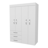 Closet Denver Blanco 119.2x172.8cm Con Tres Cajones y Cuatro Puertas - CLOSETS | Bylmo