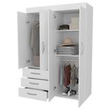 Closet Denver Blanco 119.2x172.8cm Con Tres Cajones y Cuatro Puertas - CLOSETS | Bylmo