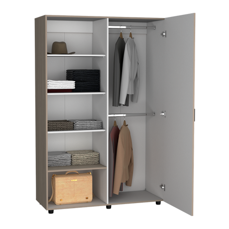 Closet Eco Bardolino y Blanco 120.1x184cm Sin Cajones y Una Puerta - CLOSETS | Bylmo