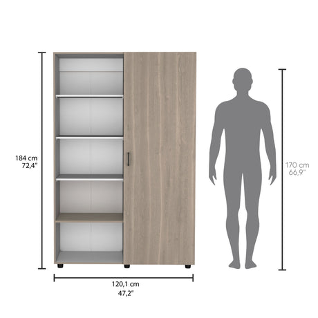 Closet Eco Bardolino y Blanco 120.1x184cm Sin Cajones y Una Puerta - CLOSETS | Bylmo