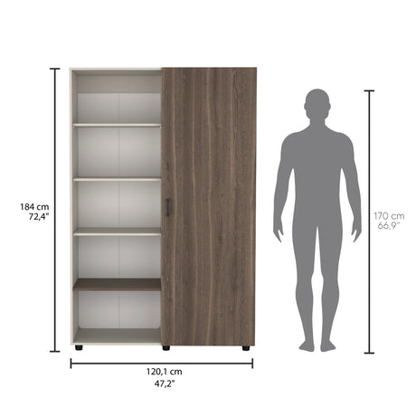 Closet Eco Capri y Milan 120.1x184cm Sin Cajones y Una Puerta - CLOSETS | Bylmo