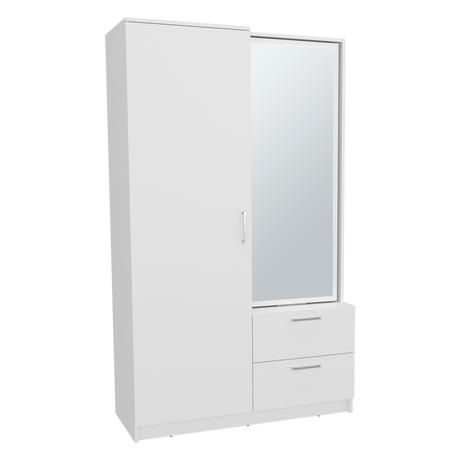 Closet Seville Blanco 106.6x180cm Con Dos Cajones Dos Puertas y Espejo - CLOSETS | Bylmo