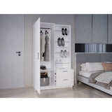 Closet Seville Blanco 106.6x180cm Con Dos Cajones Dos Puertas y Espejo - CLOSETS | Bylmo