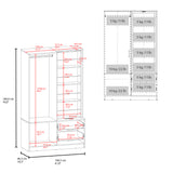 Closet Seville Blanco 106.6x180cm Con Dos Cajones Dos Puertas y Espejo - CLOSETS | Bylmo