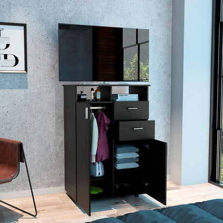 Closet Tremon Wengue 83x121cm Con Dos Cajones y Dos Puertas - CLOSETS | Bylmo