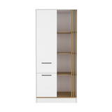 Closet Vance Blanco y Fresno Europeo 80x180cm Con Un Cajón y Una Puerta - CLOSETS | Bylmo