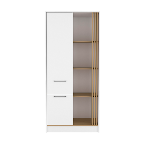 Closet Vance Blanco y Fresno Europeo 80x180cm Con Un Cajón y Una Puerta - CLOSETS | Bylmo