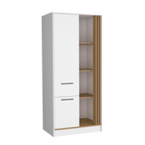 Closet Vance Blanco y Fresno Europeo 80x180cm Con Un Cajón y Una Puerta - CLOSETS | Bylmo