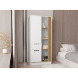 Closet Vance Blanco y Fresno Europeo 80x180cm Con Un Cajón y Una Puerta - CLOSETS | Bylmo