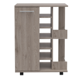 Bar Carro Cart Ceniza 60x82.1cm Con Seis Portabotellas - BARES | Bylmo