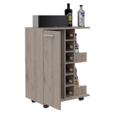 Bar Carro Cart Ceniza 60x82.1cm Con Seis Portabotellas - BARES | Bylmo