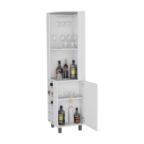 Bar Esquinero Kaia Fresno Europeo y Wengue 45x180cm Con Diez Portabotellas - BARES | Bylmo