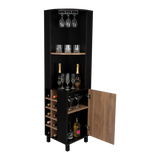 Bar Esquinero Kaia Plus Fresno Europeo y MIel 45x180cm Con Diez Portabotellas - BARES | Bylmo