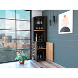 Bar Esquinero Kaia Plus Fresno Europeo y MIel 45x180cm Con Diez Portabotellas - BARES | Bylmo