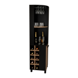 Bar Esquinero Kaia Plus Fresno Europeo y MIel 45x180cm Con Diez Portabotellas - BARES | Bylmo