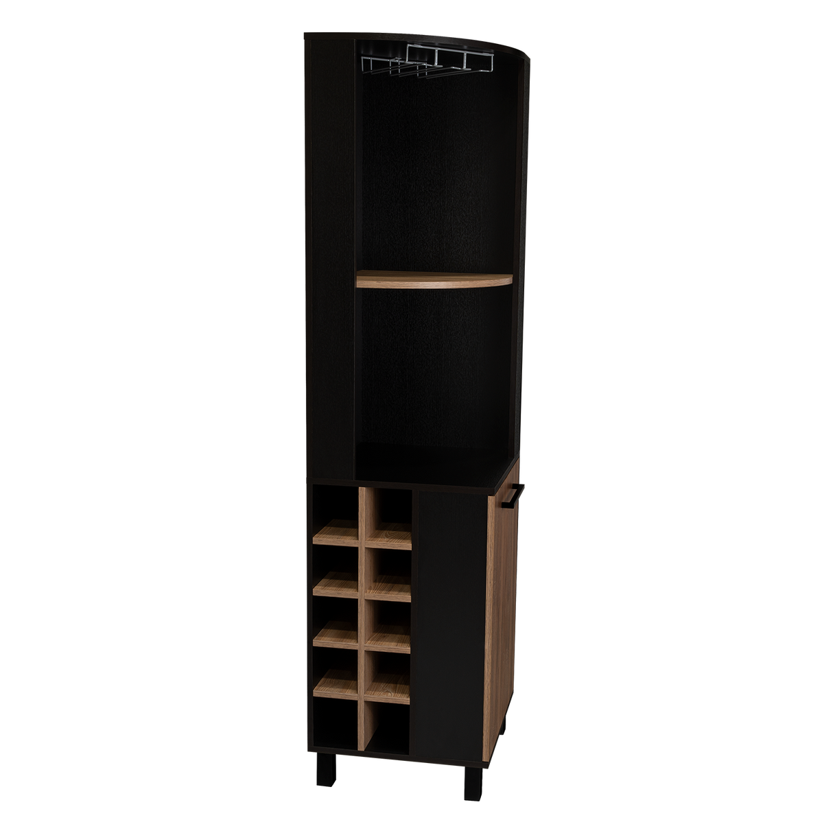 Bar Esquinero Kaia Plus Fresno Europeo y MIel 45x180cm Con Diez Portabotellas - BARES | Bylmo