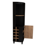 Bar Esquinero Kaia Plus Fresno Europeo y MIel 45x180cm Con Diez Portabotellas - BARES | Bylmo