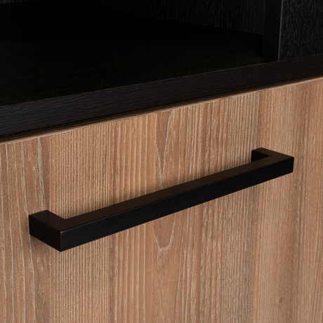 Bar Esquinero Kaia Plus Fresno Europeo y MIel 45x180cm Con Diez Portabotellas - BARES | Bylmo