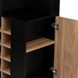 Bar Esquinero Kaia Plus Fresno Europeo y MIel 45x180cm Con Diez Portabotellas - BARES | Bylmo