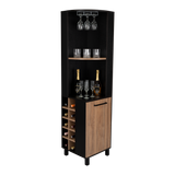 Bar Esquinero Kaia Plus Fresno Europeo y MIel 45x180cm Con Diez Portabotellas - BARES | Bylmo