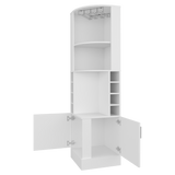 Bar Esquinero Beijing Blanco 46.9x180cm Con Ocho Portabotellas - BARES | Bylmo