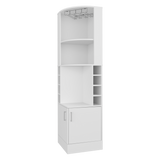 Bar Esquinero Beijing Blanco 46.9x180cm Con Ocho Portabotellas - BARES | Bylmo