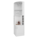 Bar Esquinero Beijing Blanco 46.9x180cm Con Ocho Portabotellas - BARES | Bylmo