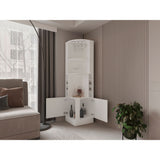 Bar Esquinero Beijing Blanco 46.9x180cm Con Ocho Portabotellas - BARES | Bylmo