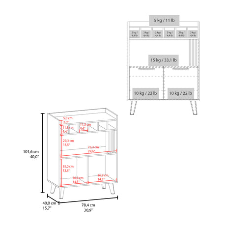 Bar Vance Wengue y Fresno Europeo 78.4x101.6cm Con Seis Portabotellas - BARES | Bylmo