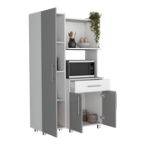 Alacena Pantress Blanco y Gris 98x165cm Con Tres Puertas - ALACENAS Y MUEBLES MICROONDAS | Bylmo