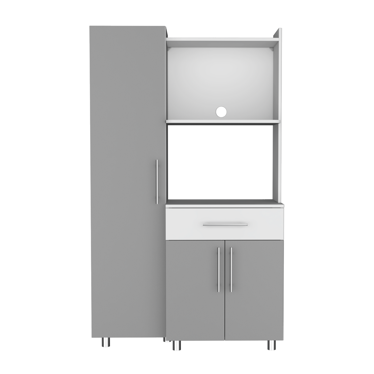 Alacena Pantress Blanco y Gris 98x165cm Con Tres Puertas - ALACENAS Y MUEBLES MICROONDAS | Bylmo