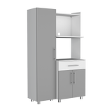 Alacena Pantress Blanco y Gris 98x165cm Con Tres Puertas - ALACENAS Y MUEBLES MICROONDAS | Bylmo