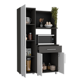 Alacena Pantress Blanco y Plomo 98x165cm Con Tres Puertas - ALACENAS Y MUEBLES MICROONDAS | Bylmo
