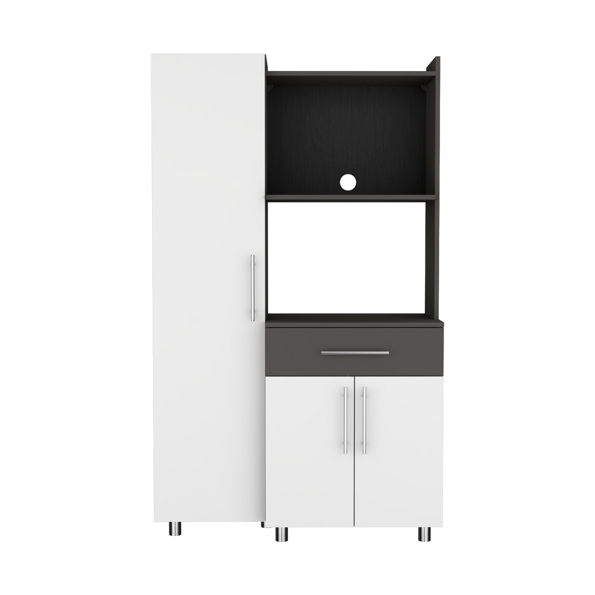 Alacena Pantress Blanco y Plomo 98x165cm Con Tres Puertas - ALACENAS Y MUEBLES MICROONDAS | Bylmo
